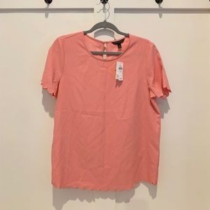 NWT Banana Republic Coral Blouse w Scallops size M